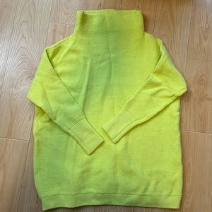 Free People Neon Yellow Tunic/Oversized Sweater Sz S